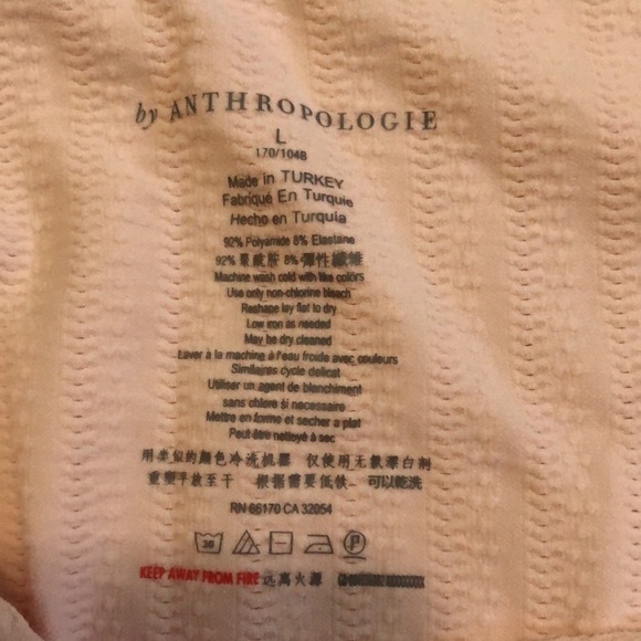 💛 L 💛 NWT Anthro Ribbed Scoop Back Light Pink Long Sleeve​ - Picture 3 of 9